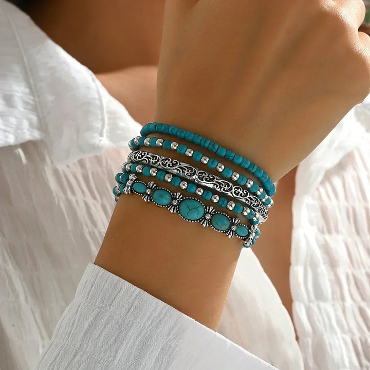 Bracelet Set with Turquoise Beads
