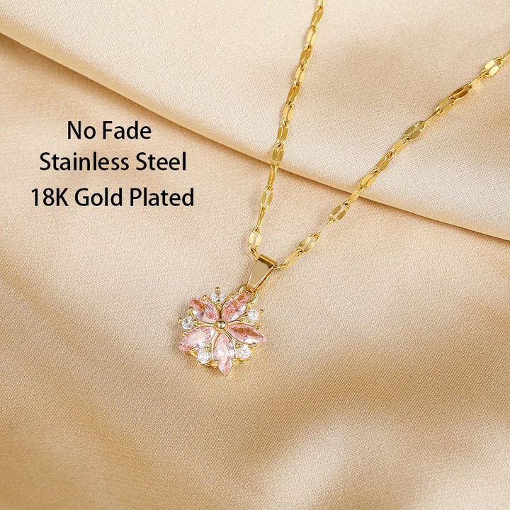 Sakura Rose Romantique Necklace in Stainless Steel