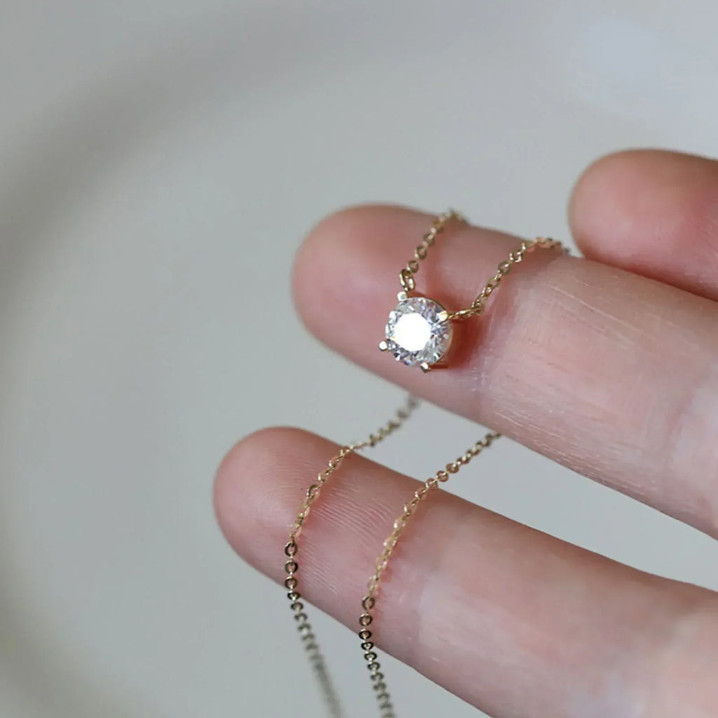 Gold Plated Necklace with Zirconias