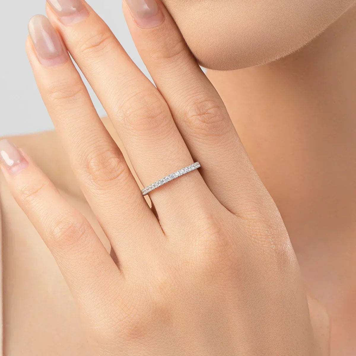 Minimalist Luminous Eternity Ring