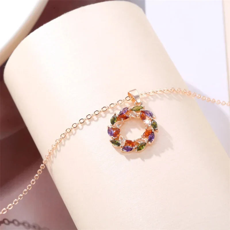 Necklace with Shimmering Rainbow Pendant