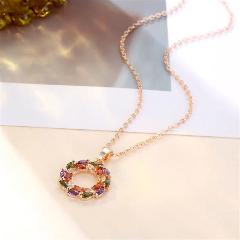Necklace with Shimmering Rainbow Pendant