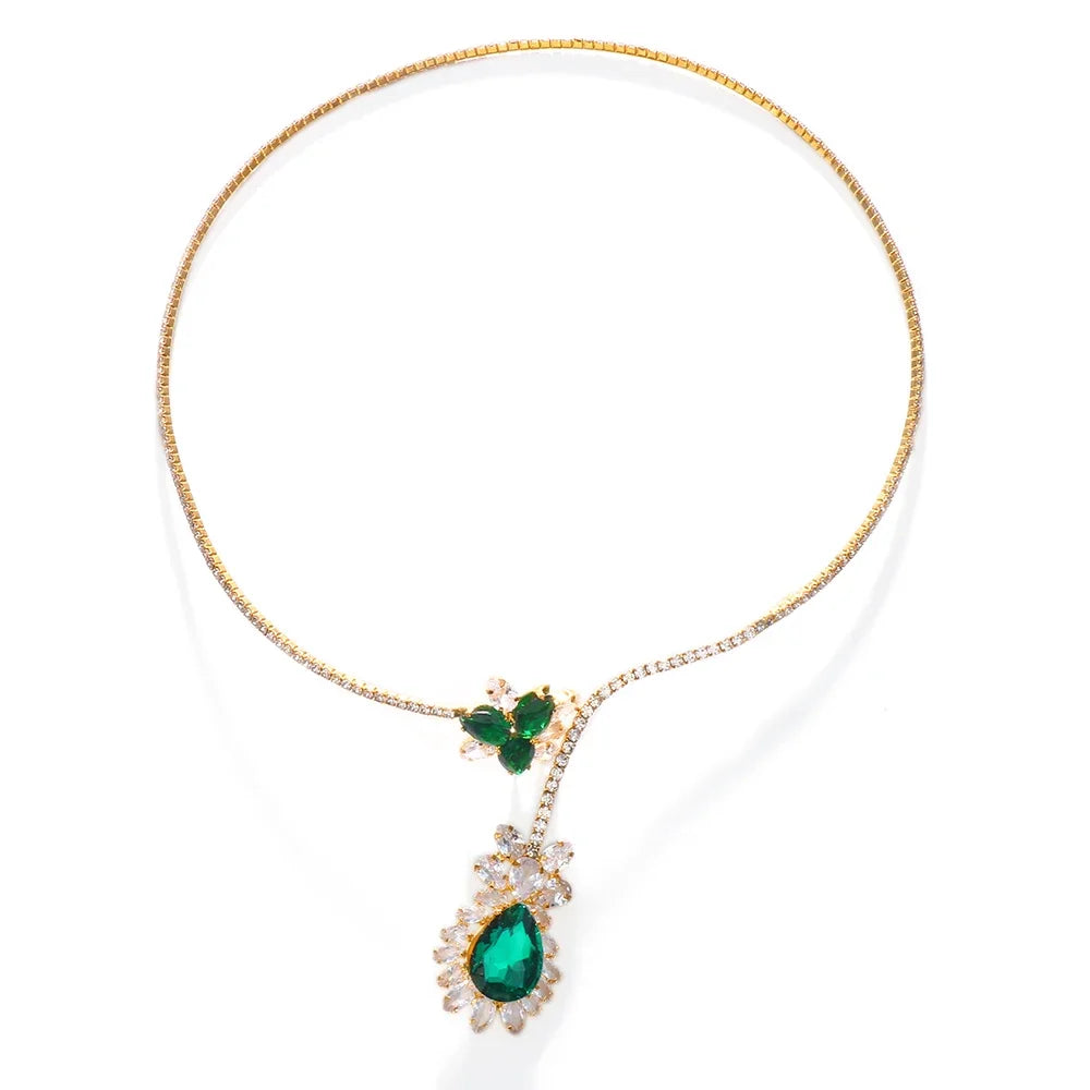 Vintage Collier Bloei van Smaragd