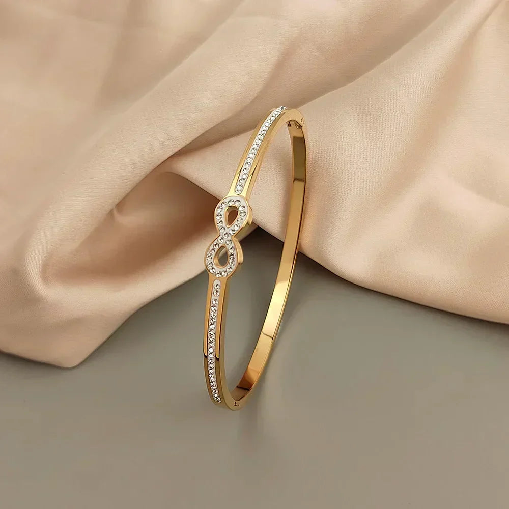 Rigid Infinity Bracelet with Exclusive Crystals