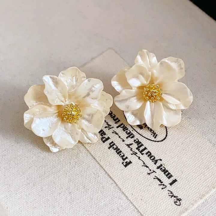 Chic White Acrylic Stud Earrings