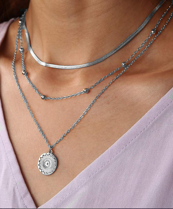Three-Piece Sterling Silver Necklace Set