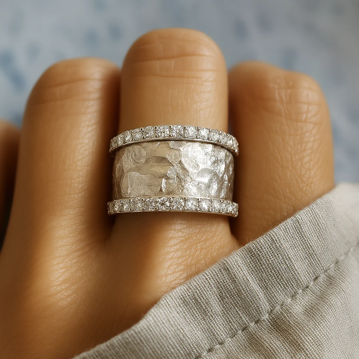 Vintage Zilveren Ring met Zirkonia's