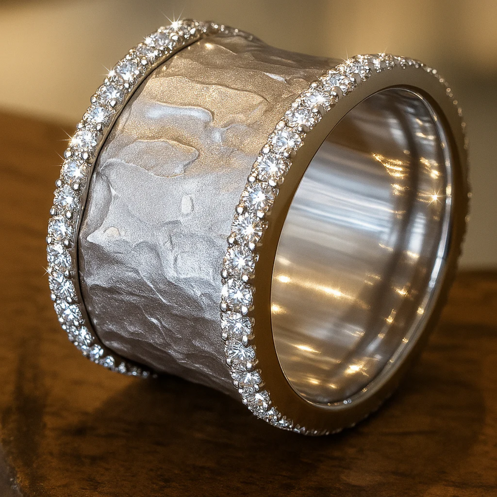 Vintage Zilveren Ring met Zirkonia's