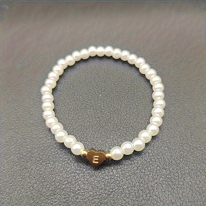 Chic Bracelet with Heart Initial (A–Z)