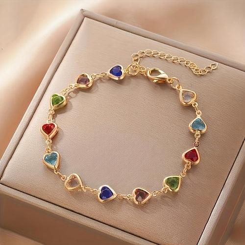 Bundle: Unique Heart-Shaped Bracelet + 5-Piece Gold Bracelet Set