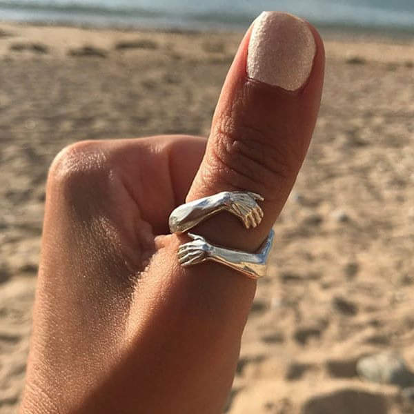 Verstelbare Zilveren Omhelzing Ring