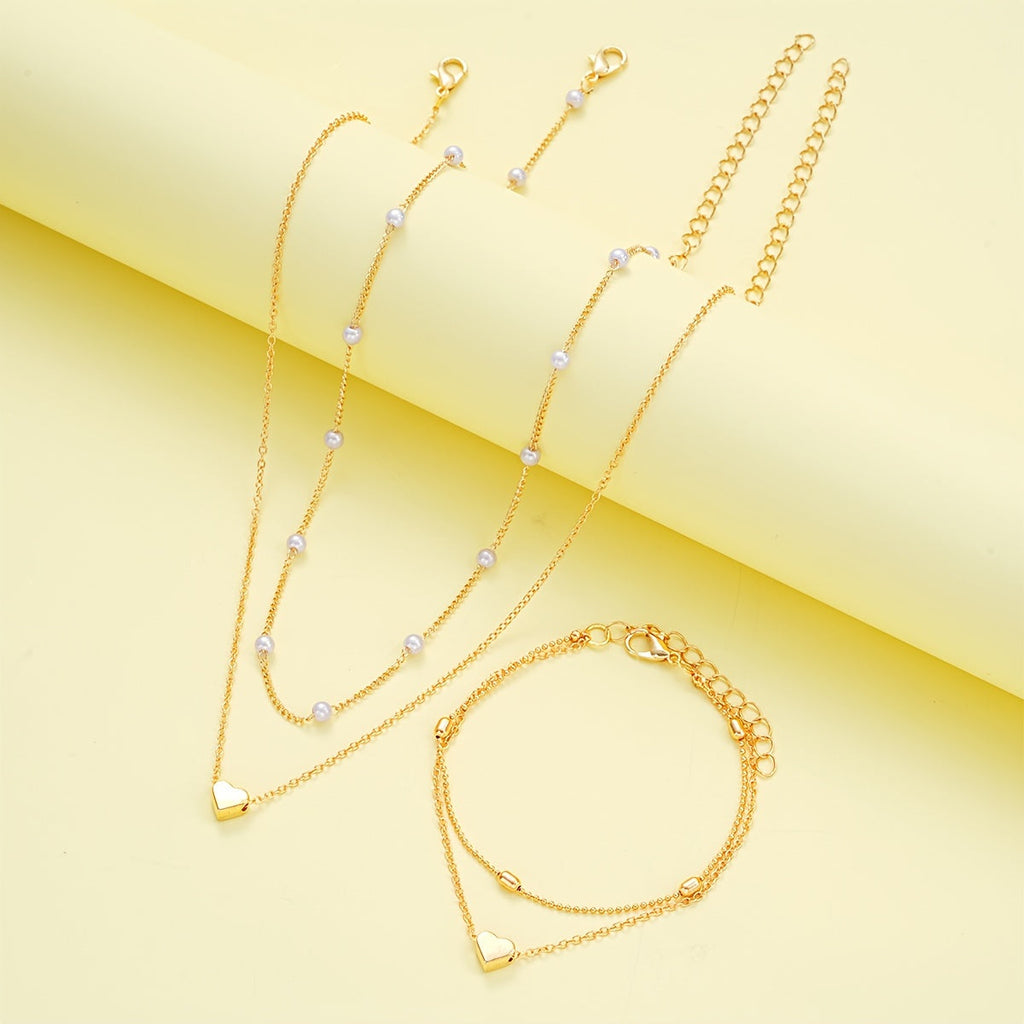 Elegant refined necklace and bracelet set