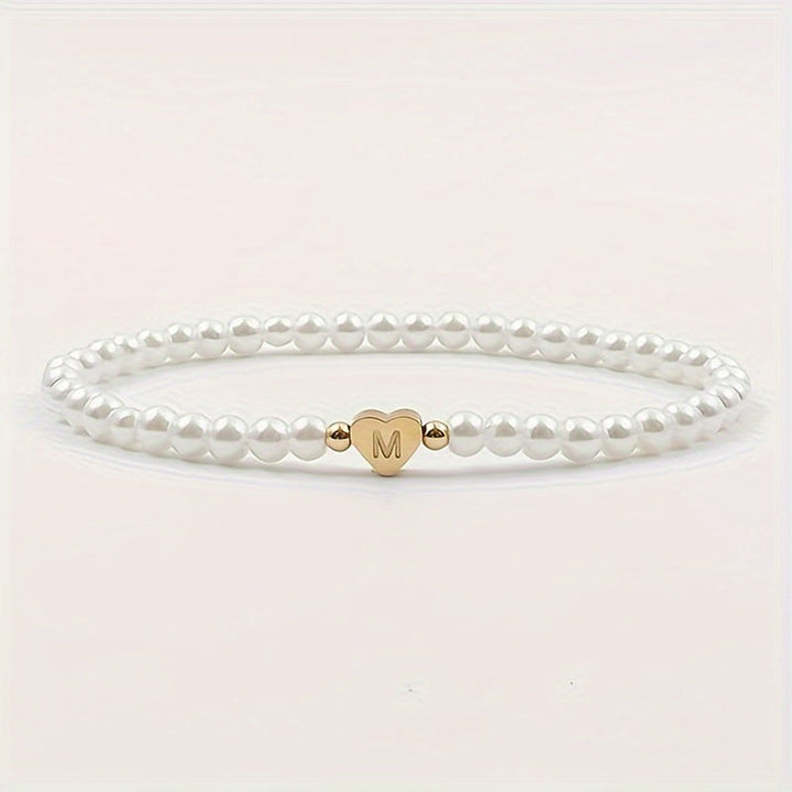 Chic Bracelet with Heart Initial (A–Z)