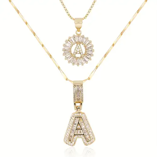 Initial Moissanite Necklace Set