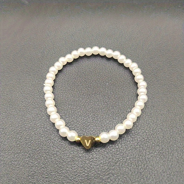 Chic Bracelet with Heart Initial (A–Z)