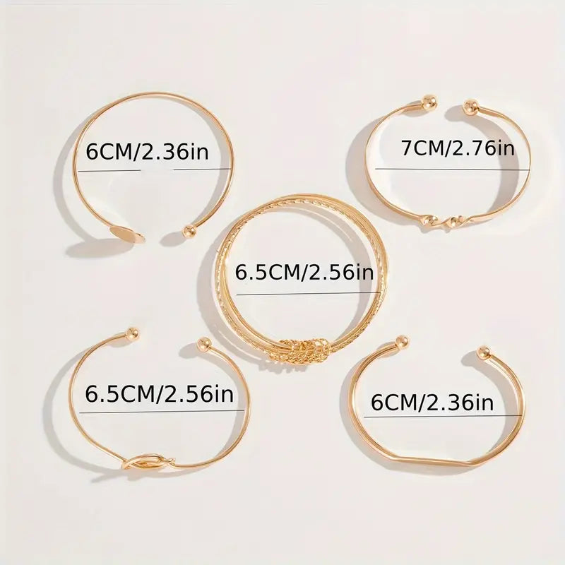 Golden Bracelet Set with Elegant
