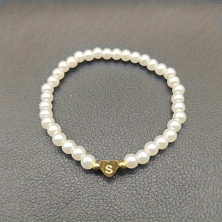 Chic Bracelet with Heart Initial (A–Z)