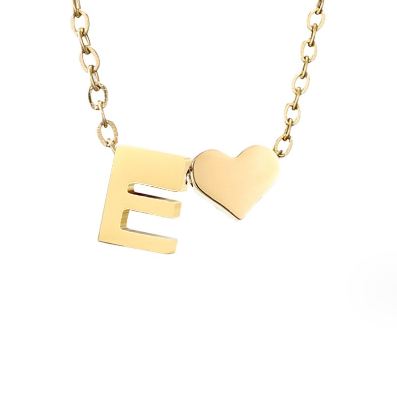 Timeless Initial Necklace with Heart Pendant
