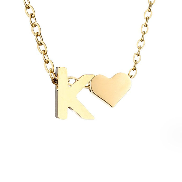 Timeless Initial Necklace with Heart Pendant