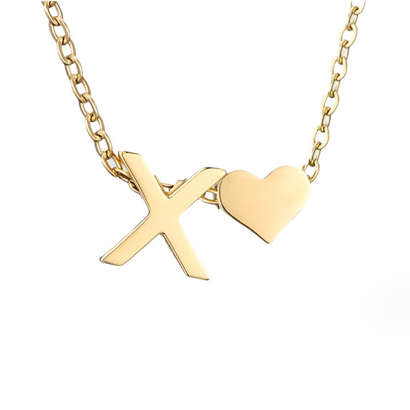 Timeless Initial Necklace with Heart Pendant