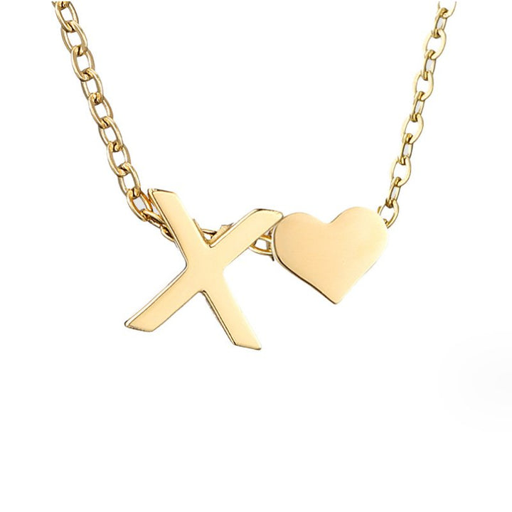 Timeless Initial Necklace with Heart Pendant