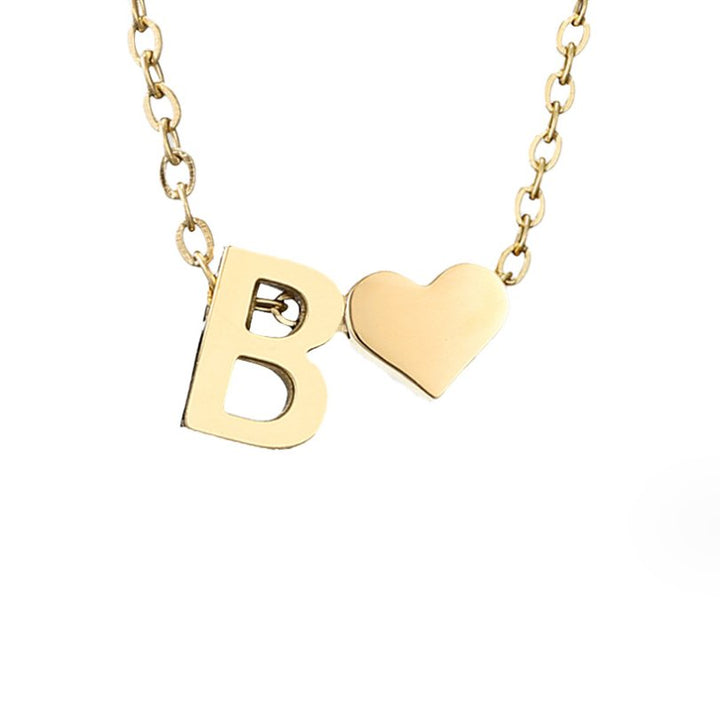 Timeless Initial Necklace with Heart Pendant