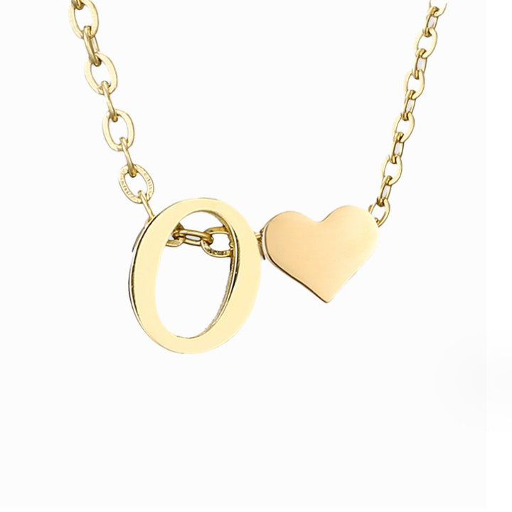 Timeless Initial Necklace with Heart Pendant
