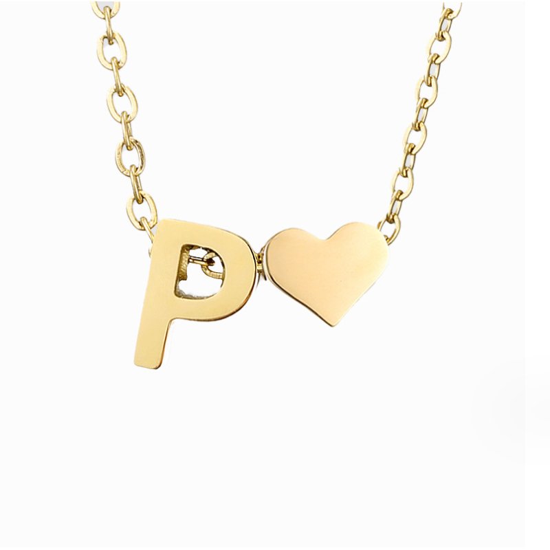 Timeless Initial Necklace with Heart Pendant