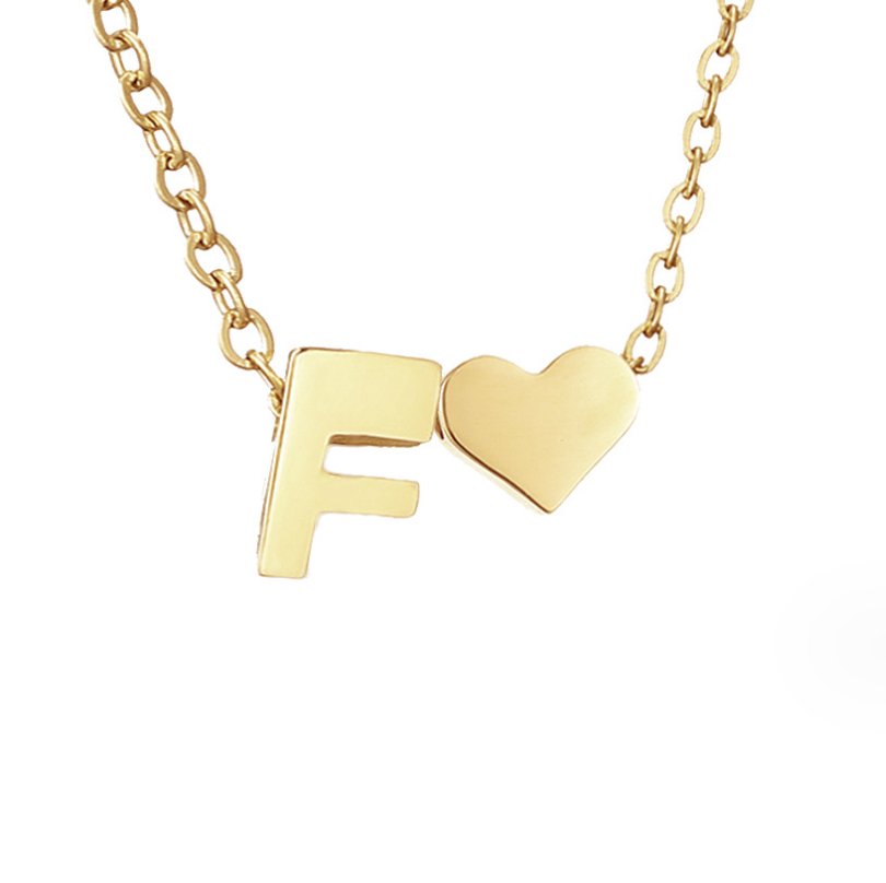 Timeless Initial Necklace with Heart Pendant
