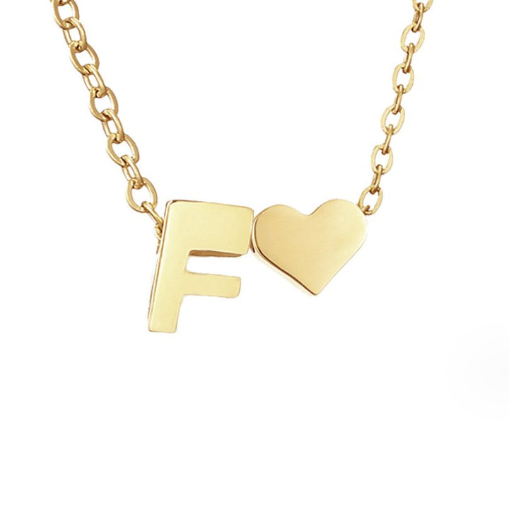 Timeless Initial Necklace with Heart Pendant