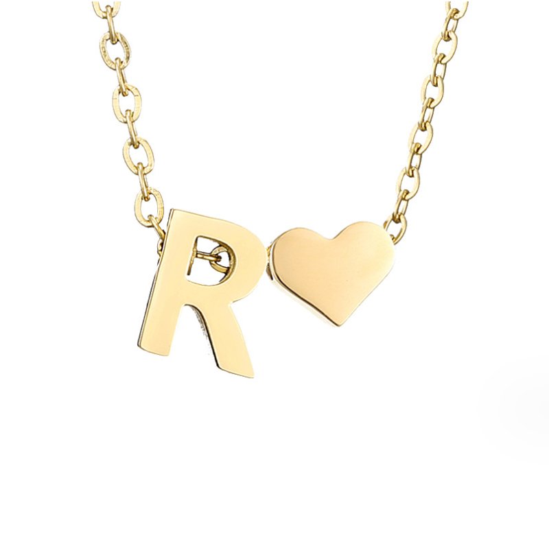 Timeless Initial Necklace with Heart Pendant