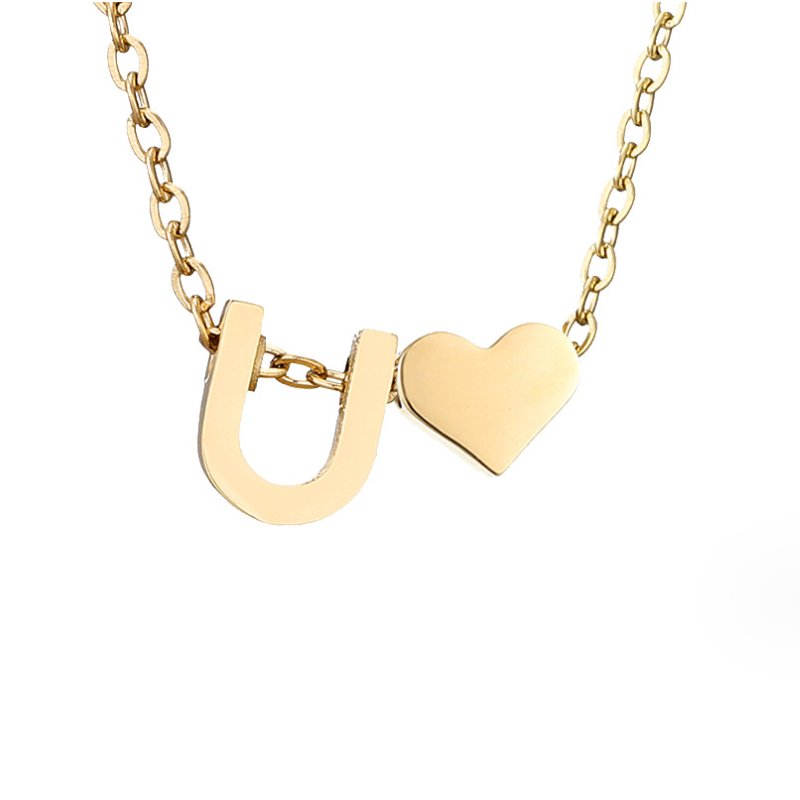 Timeless Initial Necklace with Heart Pendant