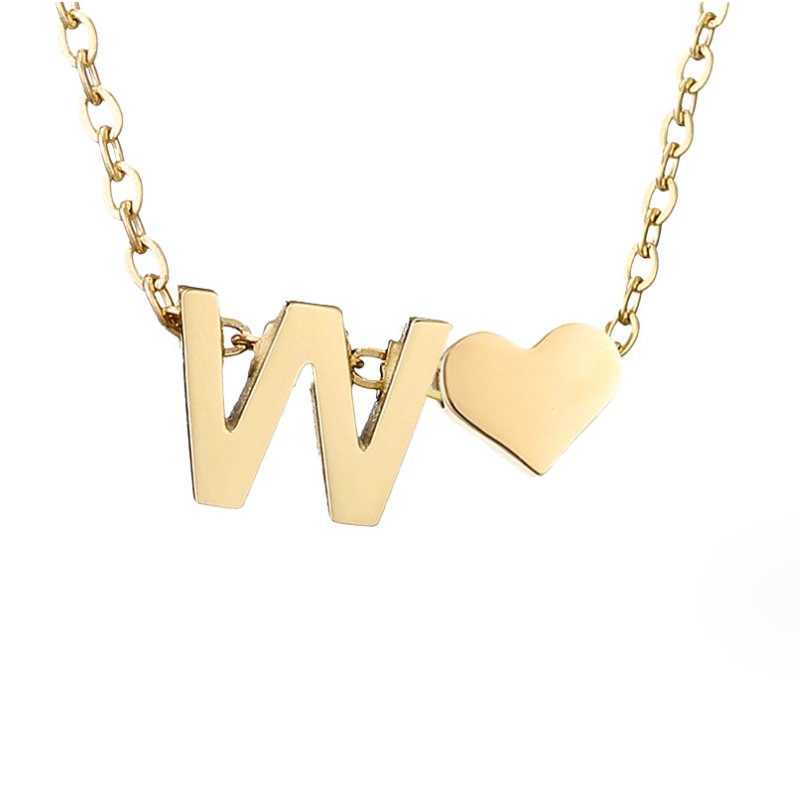 Timeless Initial Necklace with Heart Pendant