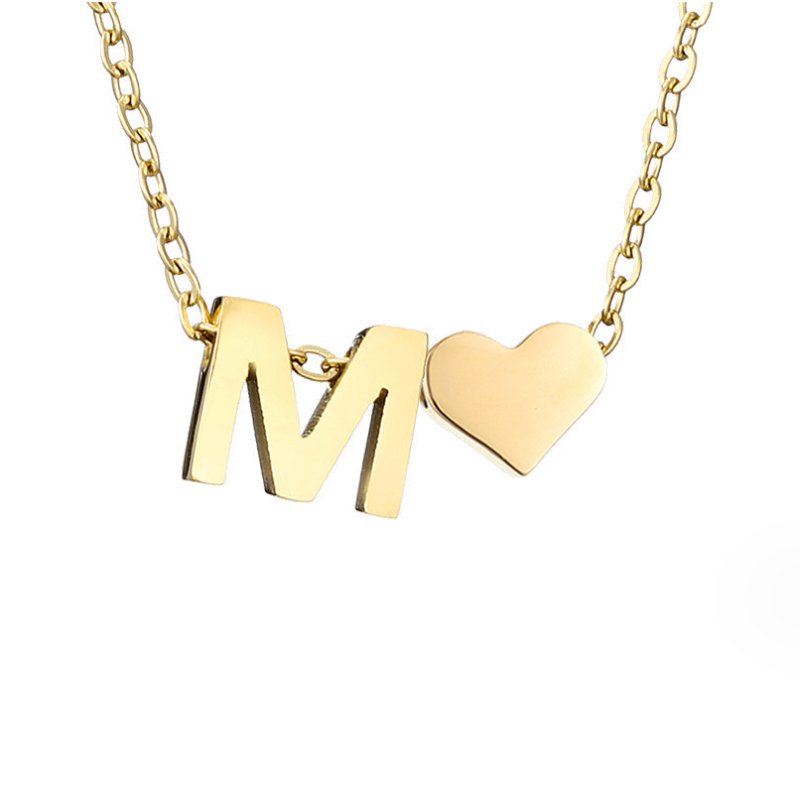 Timeless Initial Necklace with Heart Pendant
