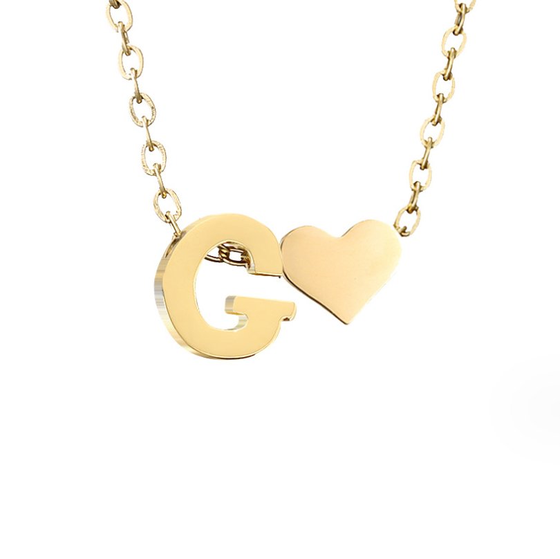 Timeless Initial Necklace with Heart Pendant