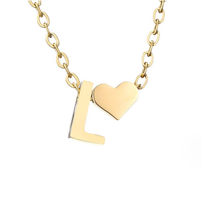 Timeless Initial Necklace with Heart Pendant