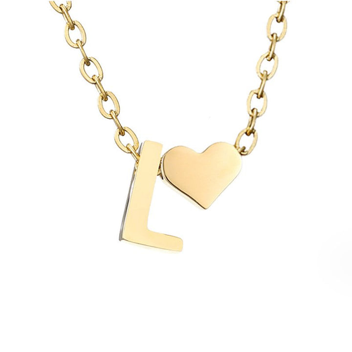 Timeless Initial Necklace with Heart Pendant