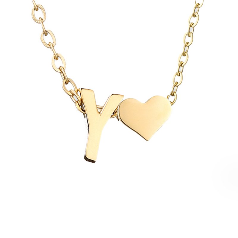 Timeless Initial Necklace with Heart Pendant
