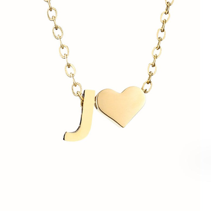 Timeless Initial Necklace with Heart Pendant