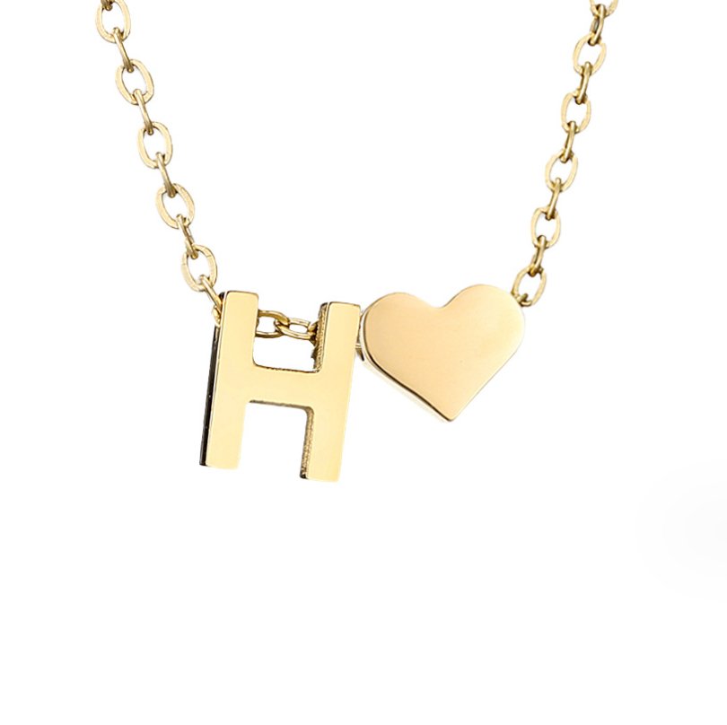 Timeless Initial Necklace with Heart Pendant