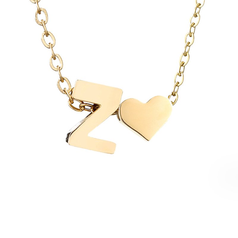 Timeless Initial Necklace with Heart Pendant