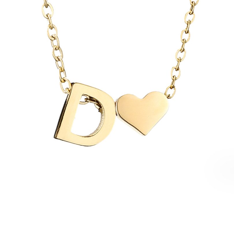Timeless Initial Necklace with Heart Pendant