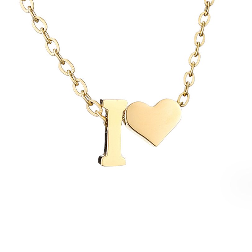 Timeless Initial Necklace with Heart Pendant