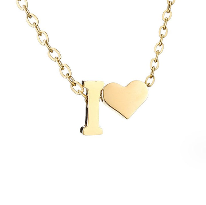 Timeless Initial Necklace with Heart Pendant