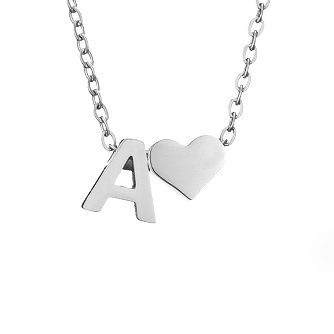 Timeless Initial Necklace with Heart Pendant