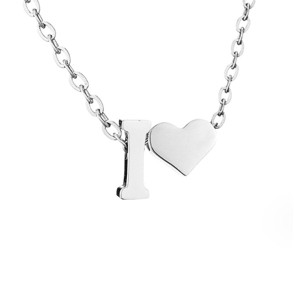 Timeless Initial Necklace with Heart Pendant