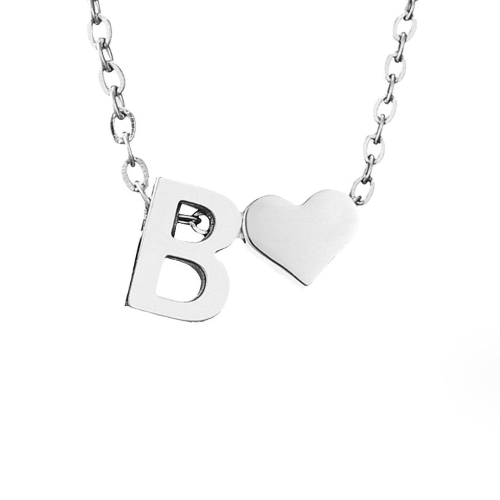 Timeless Initial Necklace with Heart Pendant