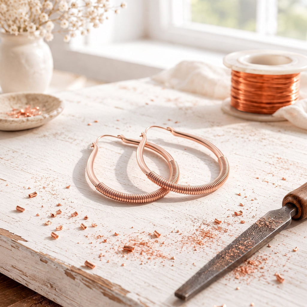 Filament Copper Earrings