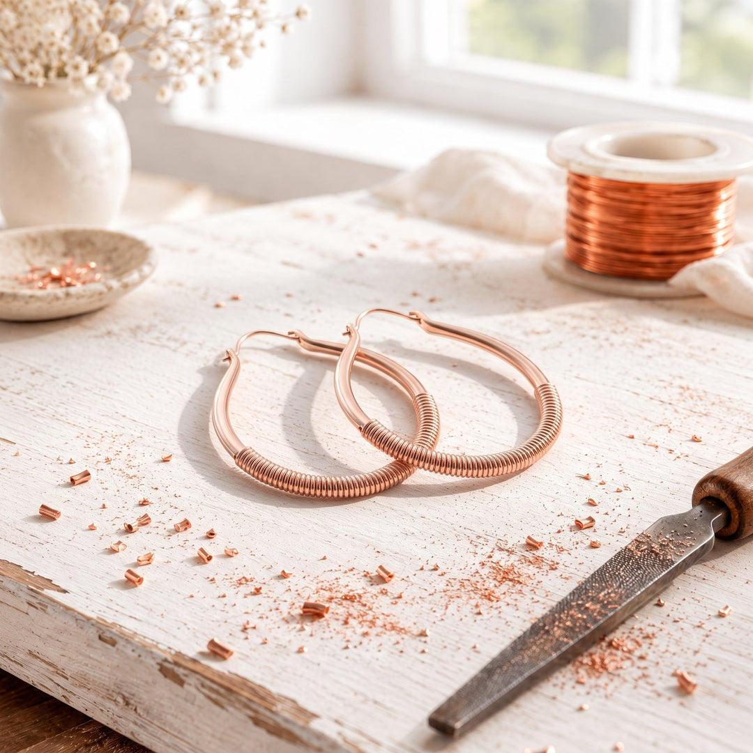 Filamet Copper Earrings