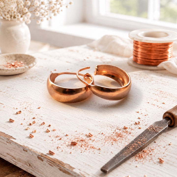 Burls Copper Earrings